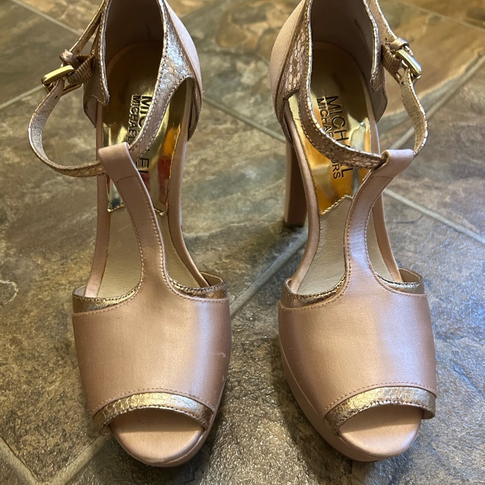 Michael Kors Metallic Blush Heels